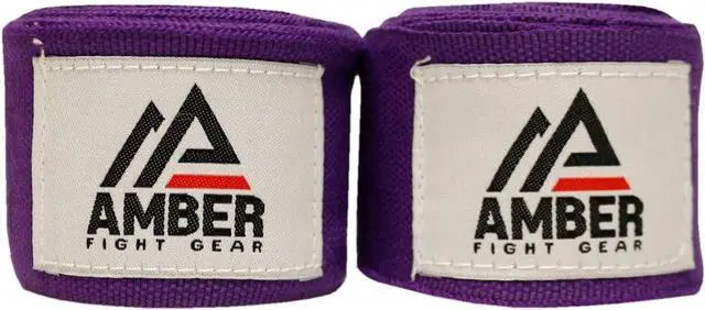 Alt view image 4 of 6 - Amber Fight Gear Mexican Style 200 Inch Elastic Handwraps - Breathable, Durable, Machine Washable for MMA, Boxing, Kickboxing, Muay Thai Purple