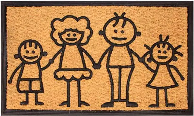 Main image of LIVEVIE Family First Coir & Rubber Welcome Doormat, Anti-Skid Entry Mat for Indoor & Outdoor Use, Traps Dirt, All-Weather Front Door Rug for Home, Patio, 30x18 Inches