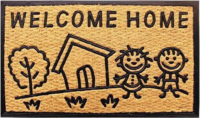 Main image of LIVEVIE Welcome Home Doormat, Coir & Rubber, Outdoor/Indoor Entry Mat with Anti-Skid Backing, Stylish Decorative Design for Front Door & Patio 30x18 Inches