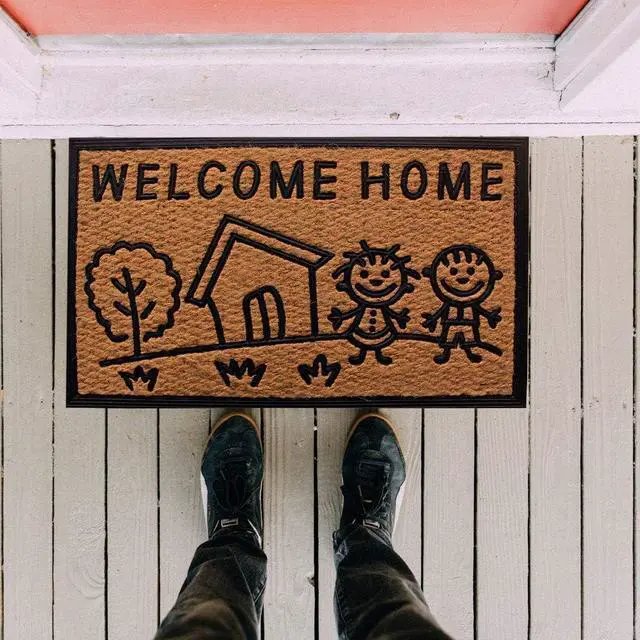 Alt view image 2 of 4 - LIVEVIE Welcome Home Doormat, Coir & Rubber, Outdoor/Indoor Entry Mat with Anti-Skid Backing, Stylish Decorative Design for Front Door & Patio 30x18 Inches