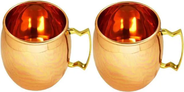 Main image of LIVEVIE Moscow Mule Mugs, Handcrafted Hammered Design with Brass Handle, Perfect for Cocktails, Iced Coffee, Tea & Cold Drinks, 16oz, Set of 2
