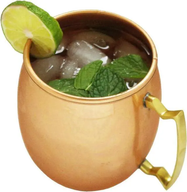 Alt view image 4 of 4 - LIVEVIE Moscow Mule Mugs, Handcrafted Hammered Design with Brass Handle, Perfect for Cocktails, Iced Coffee, Tea & Cold Drinks, 16oz, Set of 2