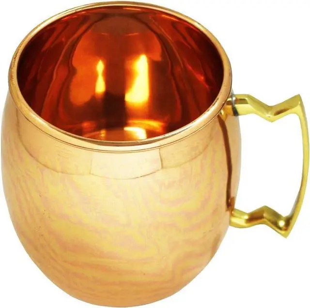 Alt view image 2 of 4 - LIVEVIE Moscow Mule Mugs, Handcrafted Hammered Design with Brass Handle, Perfect for Cocktails, Iced Coffee, Tea & Cold Drinks, 16oz, Set of 2