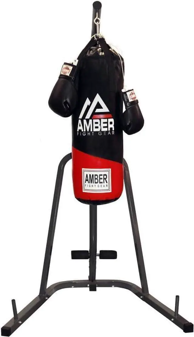 Alt view image 4 of 4 - Amber Fight Gear  The Champ Heavy Bag Stand, Single Station for Boxing, MMA, Muay Thai  Sturdy Steel Frame, Holds Heavy Bags up to 100 lbs  Ideal for Home & Small Gyms