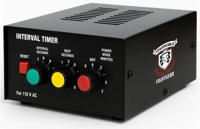 Main image of Invincible Fight Gear  Boxing Timer with Loud Bell and Whistle, 2 or 3 Minute Rounds, 15-60 Second Rest, Steel Gym Interval Timer for Boxing, MMA, Kickboxing, Muay Thai, Martial Arts, Home Gym