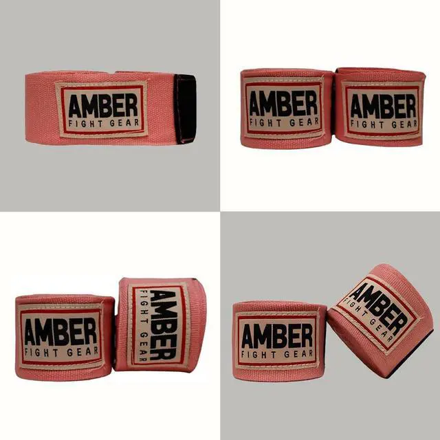 Alt view image 6 of 6 - Amber Fight Gear Semi Elastic Professional 180-Inch Hand Wraps with Hook and Loop Closure for Boxing Kickboxing Muay Thai MMA for Men and Women  Sold as a Pair Black Pink