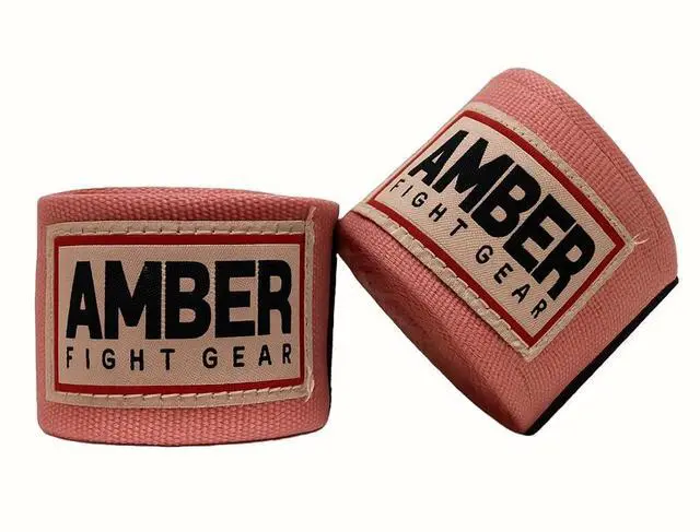 Alt view image 3 of 6 - Amber Fight Gear Semi Elastic Professional 180-Inch Hand Wraps with Hook and Loop Closure for Boxing Kickboxing Muay Thai MMA for Men and Women  Sold as a Pair Black Pink