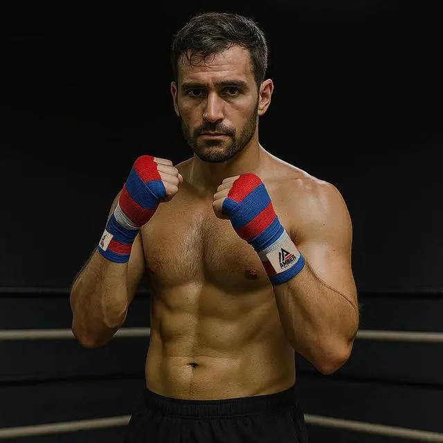 Alt view image 3 of 6 - Amber Fight Gear Semi Elastic Professional 180-Inch Hand Wraps with Hook and Loop Closure for Boxing Kickboxing Muay Thai MMA for Men and Women  Sold as a Pair Black USA