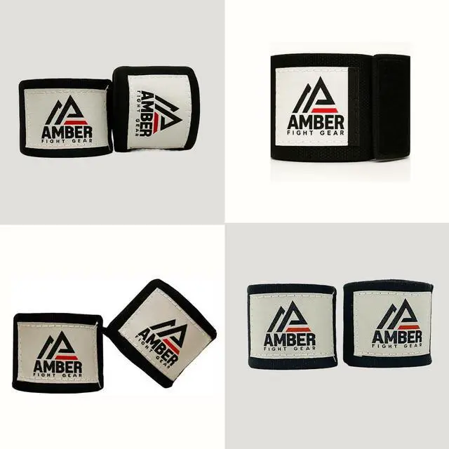 Alt view image 3 of 6 - Amber Fight Gear Semi Elastic Professional 180-Inch Hand Wraps with Hook and Loop Closure for Boxing Kickboxing Muay Thai MMA for Men and Women  Sold as a Pair