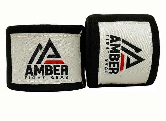Alt view image 4 of 6 - Amber Fight Gear Semi Elastic Professional 180-Inch Hand Wraps with Hook and Loop Closure for Boxing Kickboxing Muay Thai MMA for Men and Women  Sold as a Pair