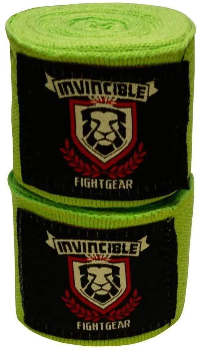 Main image of Amber Fight Gear Ultimate 180-Inch Mexican Style Elastic Hand Wraps Premium Quality Boxing Kickboxing Muay Thai MMA Wraps for Men and Women, Sold as a Pair Lime Green