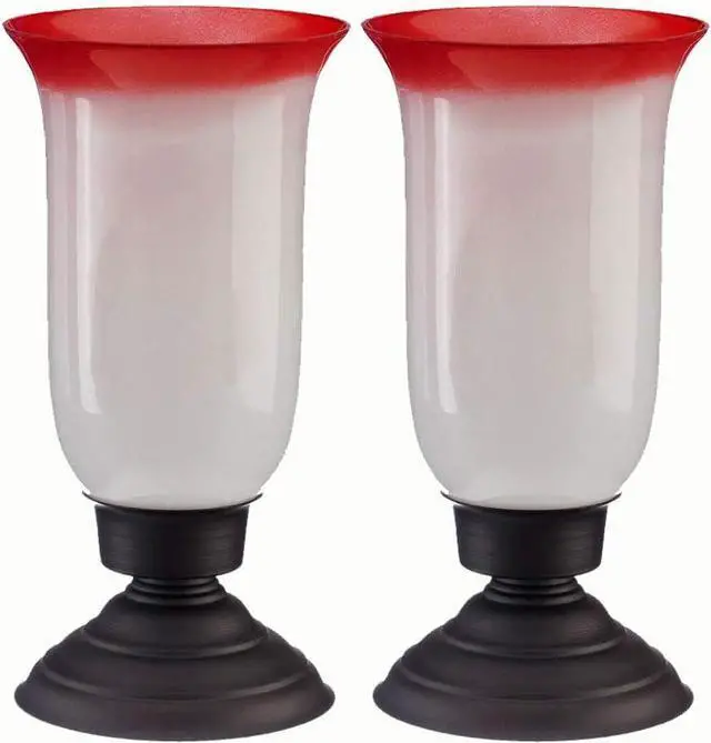 Main image of Livevie Roseberry Collection Hurricane Handmade Glass Votive Candle Holders for Weddings and Home Decor (Set of 2), Large Small