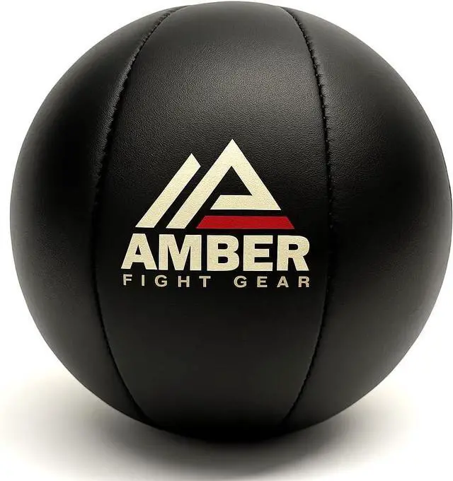 Main image of Amber Fight Gear Leather Medicine Ball for Strength & Conditioning, Plyometric & Core Training, Cardio Workouts for Muscle Building, Squats, Lunges, Partner Training. 20 lbs.
