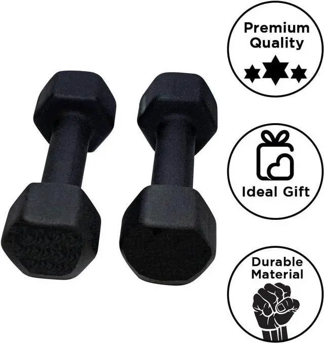 Alt view image 4 of 5 - Amber Fight Gear Neoprene Dumbbell for Strength Training, Muscle Toning, and Rehab, Non-Slip Grip, Anti-Roll Design 4 lbs.