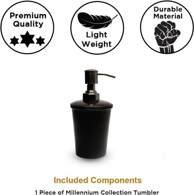 Alt view image 7 of 7 - LIVEVIE Millennium Collection Refillable Liquid Soap & Lotion Dispenser Set - Elegant Antique Copper Finish, Versatile for Bathroom Vanity, Kitchen Sink, Office, and Home Decor (Set of 2)