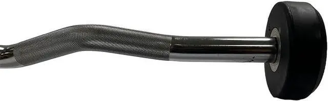 Alt view image 2 of 5 - Amber Fight Gear Rubber Coated Pre-weighted Curl Bars Elevate Your Workouts with Durable Alloy Steel Construction, Secure Knurled Grip, Wide Weight Range (10lb to 100lb), Enhanced Comfort 100 lbs.