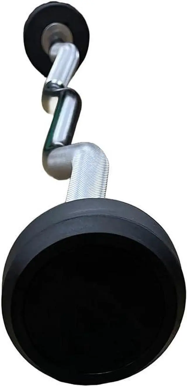 Alt view image 3 of 5 - Amber Fight Gear Rubber Coated Pre-weighted Curl Bars Elevate Your Workouts with Durable Alloy Steel Construction, Secure Knurled Grip, Wide Weight Range (10lb to 100lb), Enhanced Comfort 100 lbs.