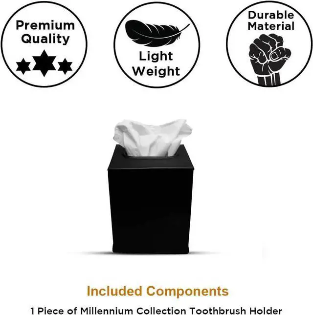 Alt view image 5 of 5 - LIVEVIE Millennium Collection Elegant Paper Facial Tissue Box Cover Holder - Perfect for Bathroom Vanity, Bedroom Dresser, Nightstand, Home Office