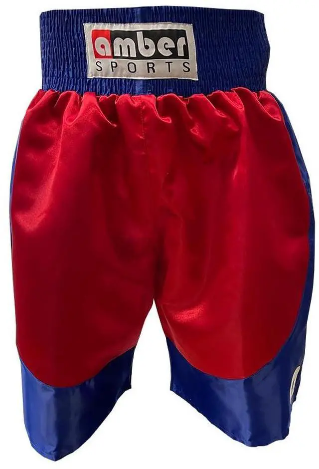 Main image of Amber Sporting Goods Men's Boxing Shorts, Ultra Lightweight, Durable - Ideal for MMA, Muay Thai Red/Blue Large