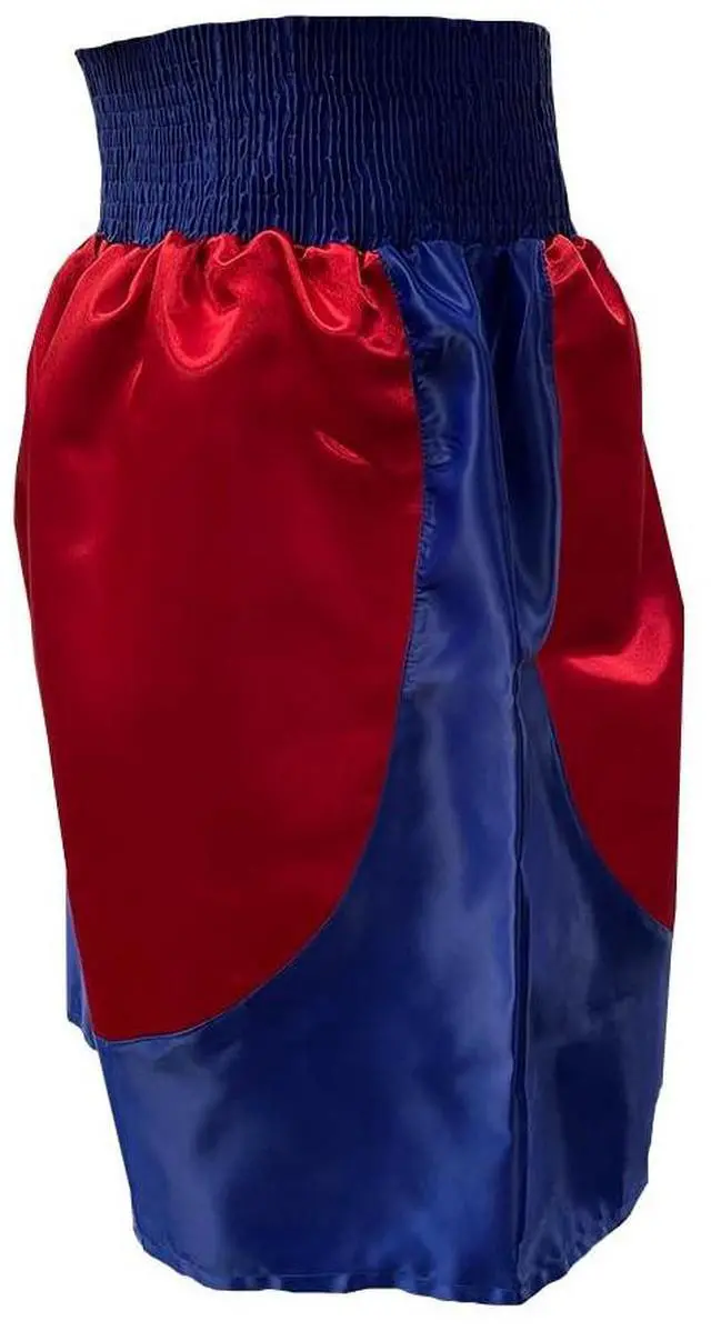 Alt view image 3 of 5 - Amber Sporting Goods Men's Boxing Shorts, Ultra Lightweight, Durable - Ideal for MMA, Muay Thai Red/Blue 2XS