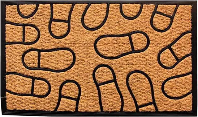 Alt view image 3 of 6 - LIVEVIE Footprint Front Door Mat, Stylish Low-Profile Doormat for Indoor/Outdoor Entrance, Welcome Mat