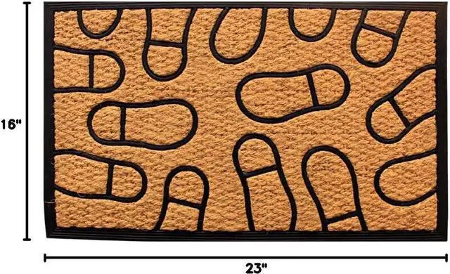 Alt view image 2 of 6 - LIVEVIE Footprint Front Door Mat, Stylish Low-Profile Doormat for Indoor/Outdoor Entrance, Welcome Mat