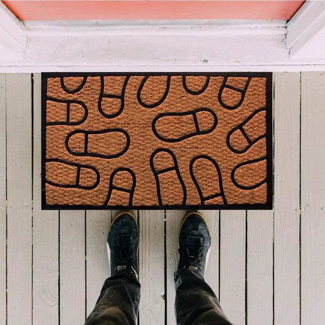 Alt view image 5 of 6 - LIVEVIE Footprint Front Door Mat, Stylish Low-Profile Doormat for Indoor/Outdoor Entrance, Welcome Mat