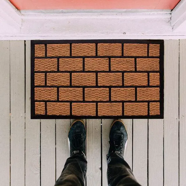 Alt view image 2 of 5 - LIVEVIE Brickhouse Front Door Mat, Stylish Low-Profile Doormat for Indoor/Outdoor Entrance, Welcome Mat 30 x 18 Inches