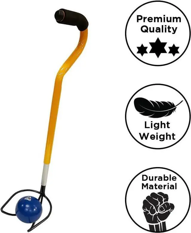 Alt view image 5 of 5 - Amber Fight Gear Ultimate Shotput & Hammer Retrieving Tool, Adjustable 6 Heights (24"-29"), Sturdy Steel, Deep Cup for Secure Pick-Up, Ergonomic Foam Handle, Ideal for Track & Field Athletes & Coaches