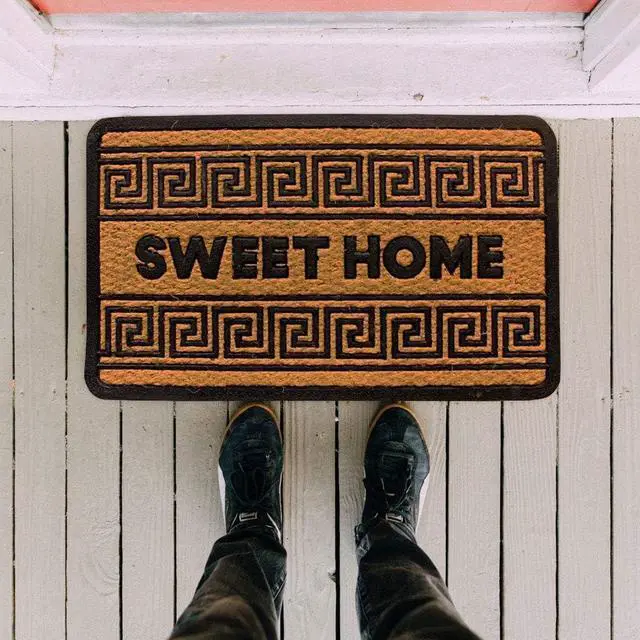 Alt view image 2 of 5 - LIVEVIE Sweet Home Rubber Coir Welcome Doormat, Indoor/Outdoor Entry Mat  Traps Dirt & Moisture  Durable & Anti-Skid  Weather-Resistant Floor Rug for Patio, Front Door  18x30 Inches