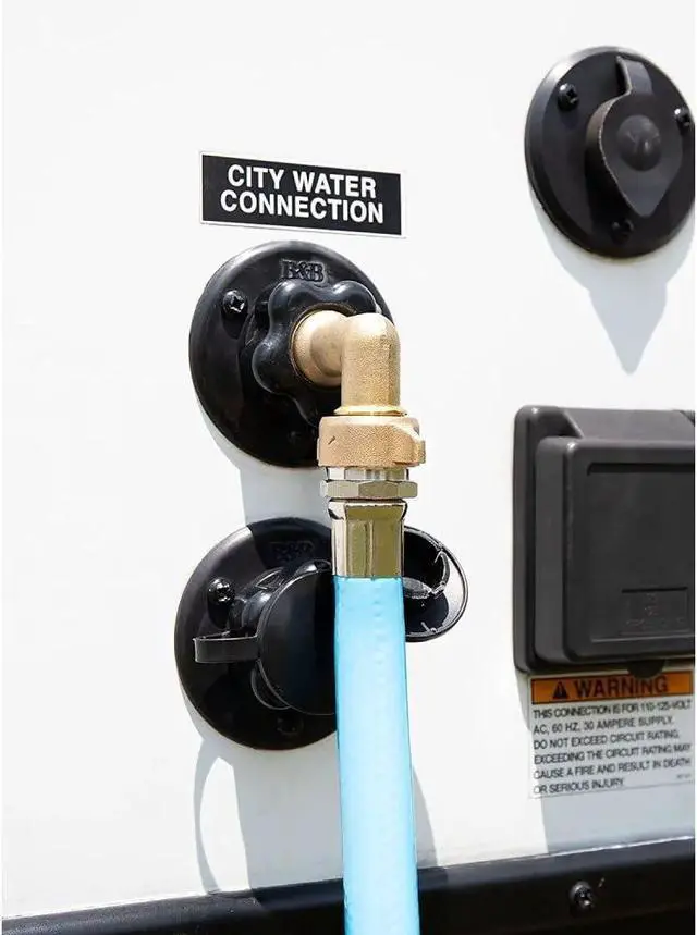 Alt view image 6 of 6 - Camco (22505) 90 Degree Hose Elbow- Eliminates Stress and Strain On RV Water Intake Hose Fittings, Solid Brass
