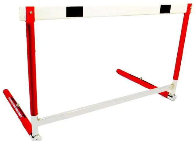 Alt view image 3 of 3 - Amber Fight Gear Adjustable Training Hurdle, 30 to 42 inch Height, Sturdy Mild Steel, Powder-Coated, Fiberglass Gateboard, Push-Button Lock, Detachable Legs, Easy Storage