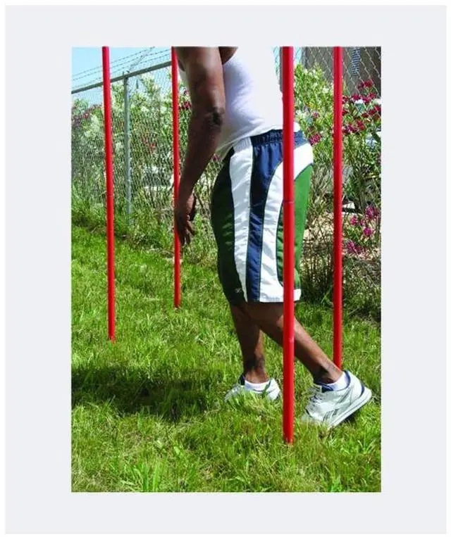 Alt view image 2 of 3 - Amber Fight Gear Dynamic Agility Slalom Poles Set Enhance Speed, Coordination, and Balance - Durable 60" Poles with Configurable Design - Ideal for Versatile Training Sessions