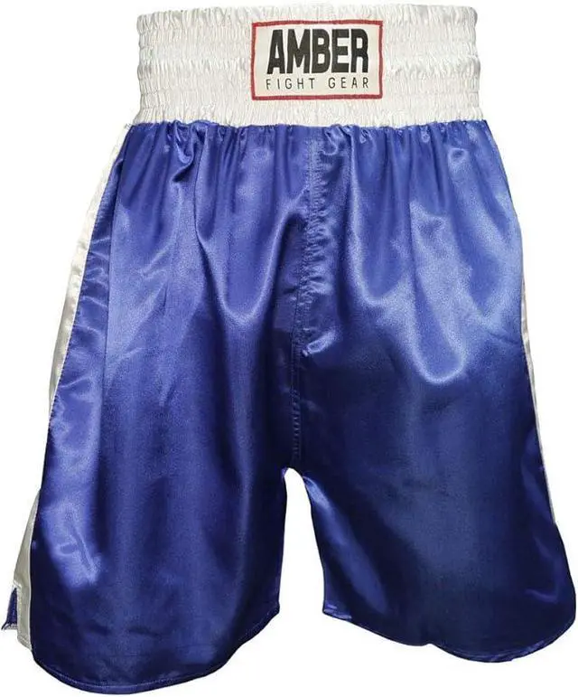 Main image of Amber Fight Gear Fearless Classic Satin Pro-Style Boxing Trunks, Premium Lightweight Fight Shorts for Training, Sparring, and Gym Wear