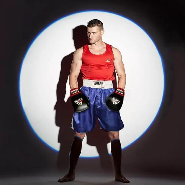 Alt view image 4 of 4 - Amber Fight Gear Fearless Classic Satin Pro-Style Boxing Trunks, Premium Lightweight Fight Shorts for Training, Sparring, and Gym Wear