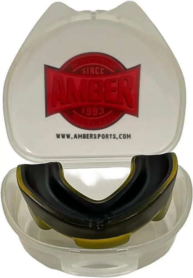 Alt view image 3 of 6 - Amber Fight Gear Pro Performance Mouthpiece with Case black/clear