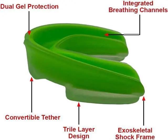 Alt view image 3 of 5 - Amber Fight Gear Pro Performance Mouthpiece with Case Green/Clear