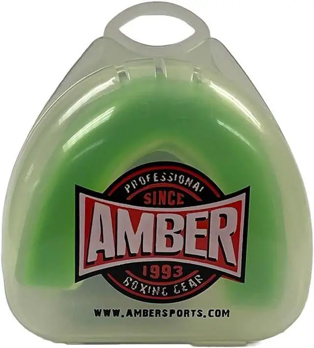 Alt view image 4 of 5 - Amber Fight Gear Pro Performance Mouthpiece with Case Green/Clear