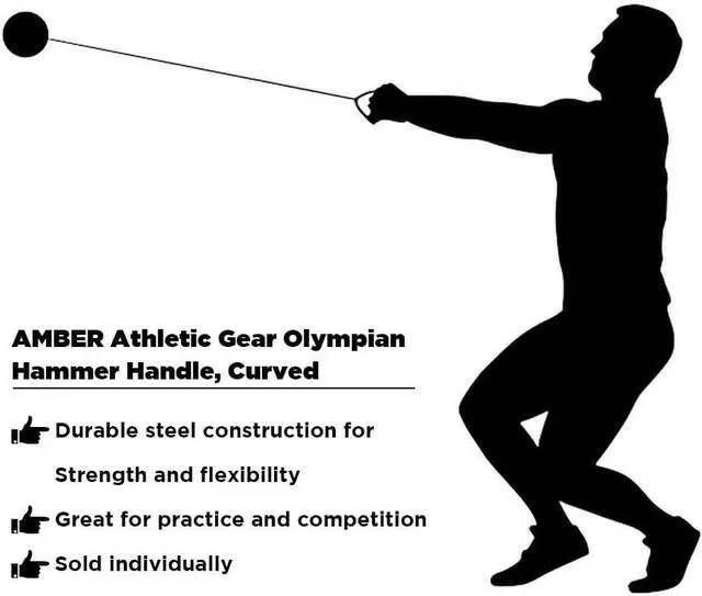 Alt view image 5 of 5 - Amber Fight Gear  Olympian Hammer Handle, Durable Steel, German Style for Practice & Competition Straight