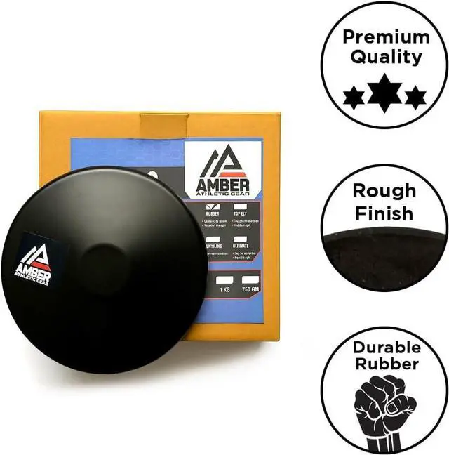 Alt view image 5 of 6 - Amber Fight Gear Robust Rubber Discus Durable Training Tool for Beginners & High School Athletes, Floor-Safe Design 1.75 kg