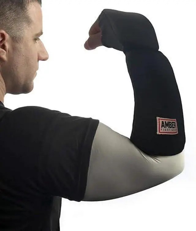 Alt view image 2 of 5 - Amber Fight Gear Ultimate Fist & Forearm Protector Premium Martial Arts Gloves with Full-Length Nylon Sleeves, Superior Knuckle Defense for Boxing, Kickboxing, MMA, and Fitness Training Small