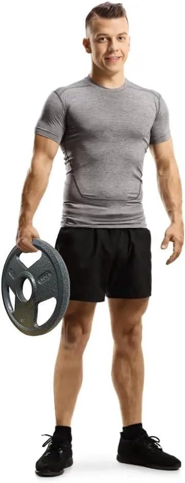 Alt view image 5 of 5 - Amber Fight Gear Tri-Grip Weight Plates Durable Cast Iron for Versatile Strength Training - Ideal for Squats, Deadlifts, Bench Press, Multiple Weight Options Available, Sold as Pair 5 lbs.