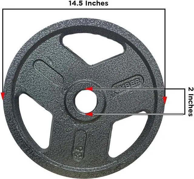 Alt view image 4 of 5 - Amber Fight Gear Tri-Grip Weight Plates Durable Cast Iron for Versatile Strength Training - Ideal for Squats, Deadlifts, Bench Press, Multiple Weight Options Available, Sold as Pair 5 lbs.