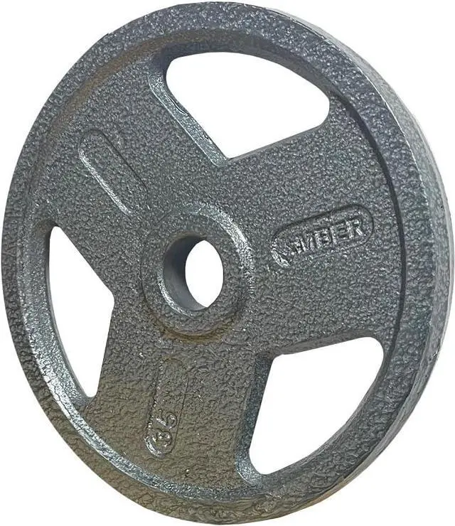 Alt view image 2 of 5 - Amber Fight Gear Tri-Grip Weight Plates Durable Cast Iron for Versatile Strength Training - Ideal for Squats, Deadlifts, Bench Press, Multiple Weight Options Available, Sold as Pair 5 lbs.