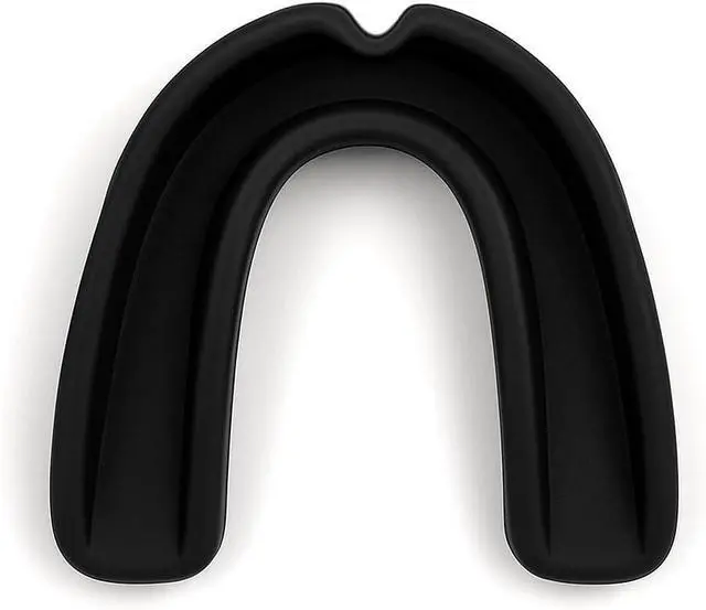 Main image of Amber Fight Gear Adult Single Mouthpiece with Durable Ventilated Case - Customizable Fit, Boil and Wear Instructions, Solid Construction for Superior Protection, Black