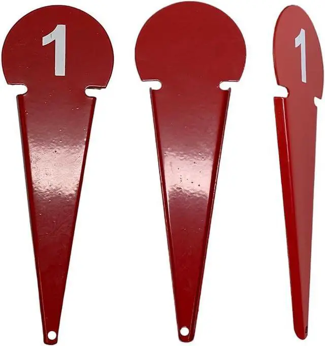 Alt view image 2 of 6 - Amber Fight Gear Durable Discus & Shot Put Markers, Set of 10 Track and Field Equipment with Spiked Tips, High Visibility, Heavy-Duty Metal Build for Training & Competition, 7 x 2.5 Inches