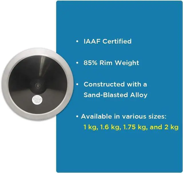 Alt view image 3 of 5 - Amber Fight Gear Grand Prix DiscusTrack & Field Training Discus - IAAF Certified, Advanced Aerodynamics, Durable Construction with 85% Rim Weight, ABS Side Plates in 1.75 kg