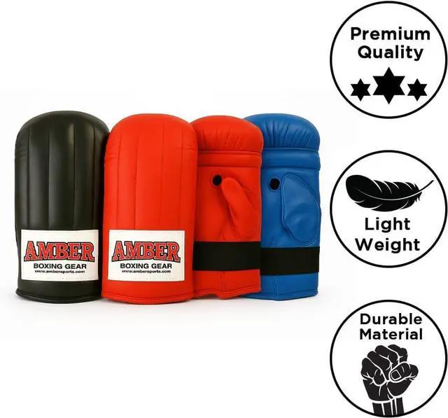 Alt view image 2 of 3 - Amber Fight Gear Extreme Boxing Bag Gloves Red Medium