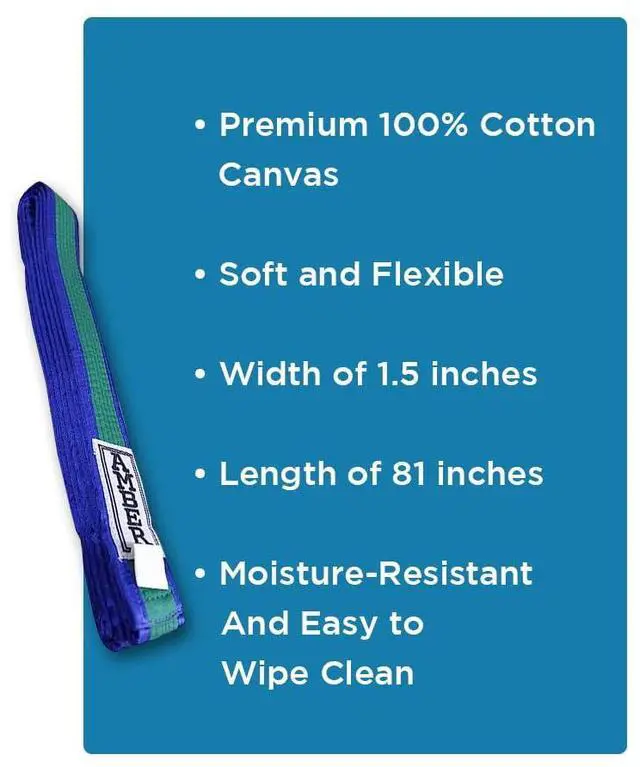 Alt view image 3 of 4 - Amber Sporting Goods Premium Karate Belt, 100% Cotton Canvas Martial Arts Belt for Karate, Taekwondo & Judo