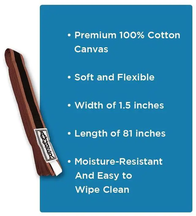 Alt view image 3 of 4 - Amber Sporting Goods Premium Karate Belt, 100% Cotton Canvas Martial Arts Belt for Karate, Taekwondo & Judo